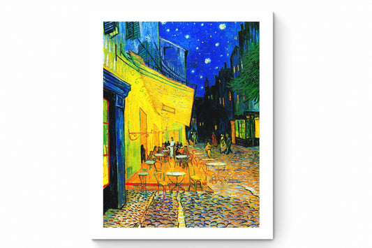 Recarga vertical Larga Switch in Art impressa Print de Galería "Terraza de café por la noche"
