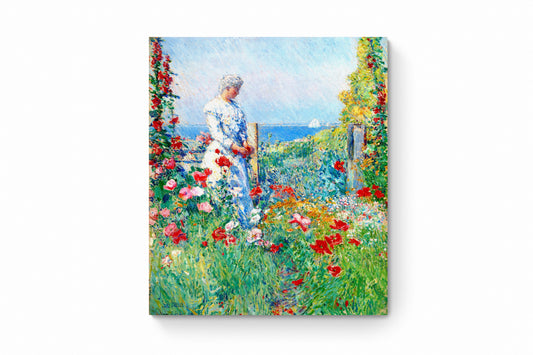 Recarga vertical Larga Switch in Art impressa Pintura "Figura en un jardín junto al mar"