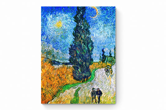 Recarga vertical Larga Switch in Art impressa Van Gogh "Camino con ciprés y estrella"
