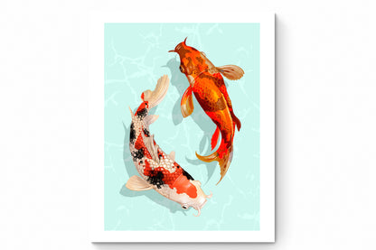Recarga vertical Larga Switch in Art impressa Print de Galería " Peces Koi en el agua"