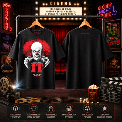 Playera Overside 260gr BLACK OUT Colección Pelicula IT
