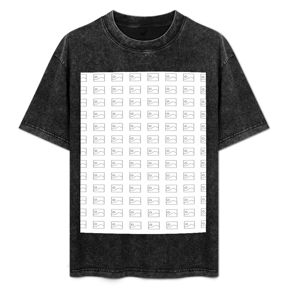 #Playera Vintage de Manga Corta con Hombros Descubiertos