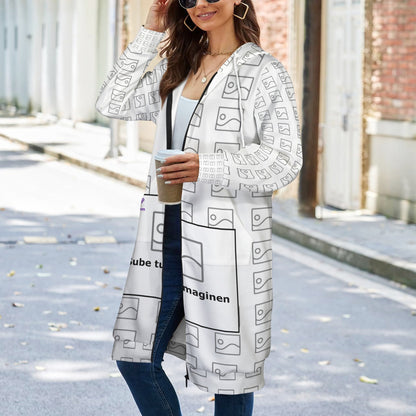 Abrigo largo con capucha para mujer (H72)