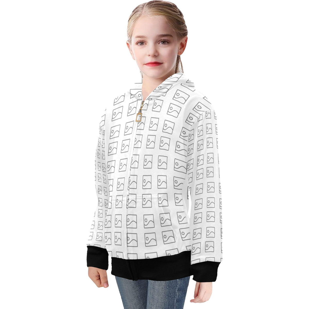 Sudadera con Capucha y Cierre para Niña Grande – Modelo H58