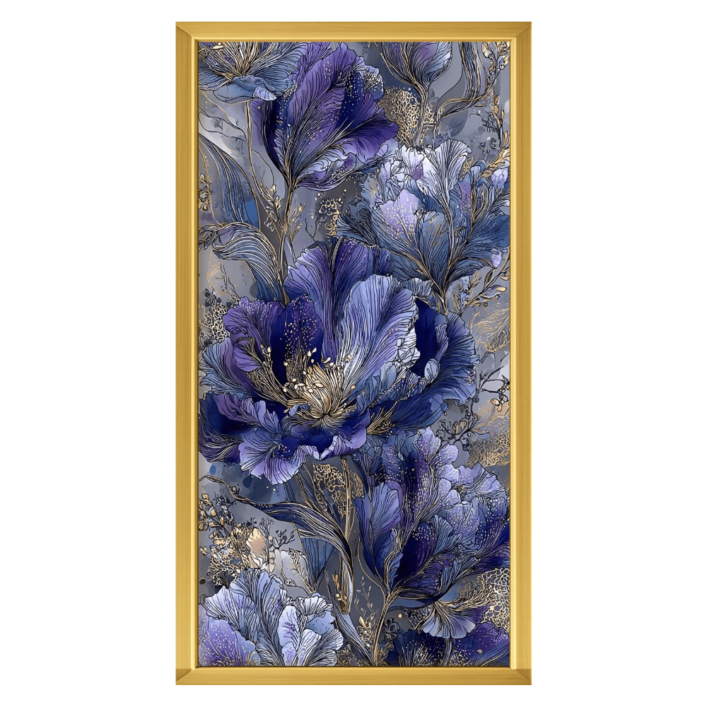 Recarga vertical Estrecha Switch in Art impressa Flora "Elegancia en Azul"