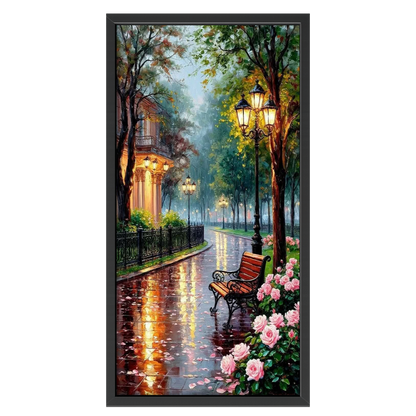 Recarga vertical Estrecha Switch in Art impressa paisaje"Paseo bajo la Lluvia de Luz"