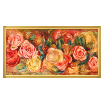 Recarga horizontal Estrecha Switch in Art impressa Pierre-Auguste Renoir "Rosas"