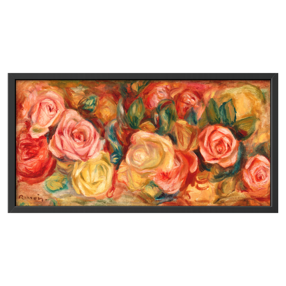 Recarga horizontal Estrecha Switch in Art impressa Pierre-Auguste Renoir "Rosas"