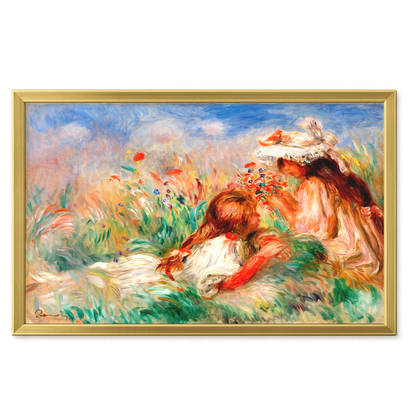Recarga horizontal Larga Switch in Art impressa Pierre-Auguste Renoir "Dos niñas en un prado"