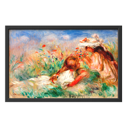 Recarga horizontal Larga Switch in Art impressa Pierre-Auguste Renoir "Dos niñas en un prado"