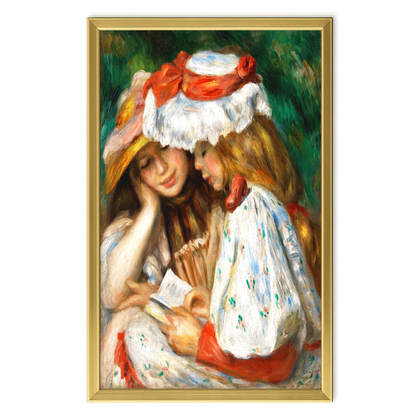 Recarga vertical Larga Switch in Art impressa Pierre-Auguste Renoir " Muchachas con sombrero leyendo"