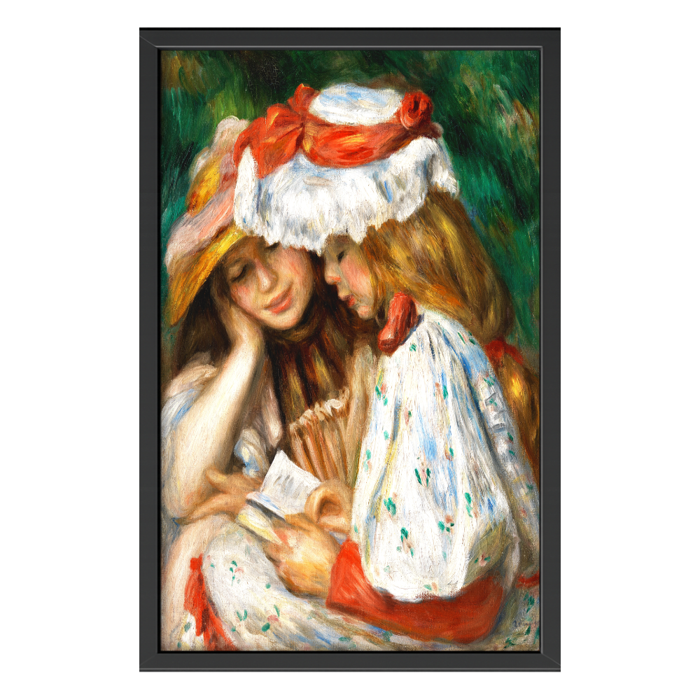 Recarga vertical Larga Switch in Art impressa Pierre-Auguste Renoir " Muchachas con sombrero leyendo"
