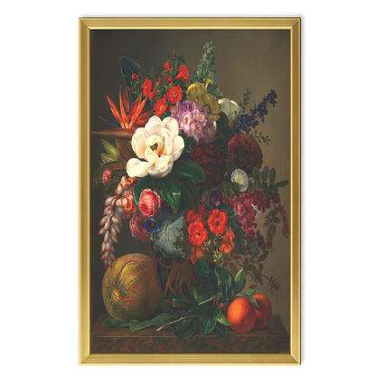 Recarga vertical Larga Switch in Art impressa Pintura "Naturaleza muerta con flores y frutas"