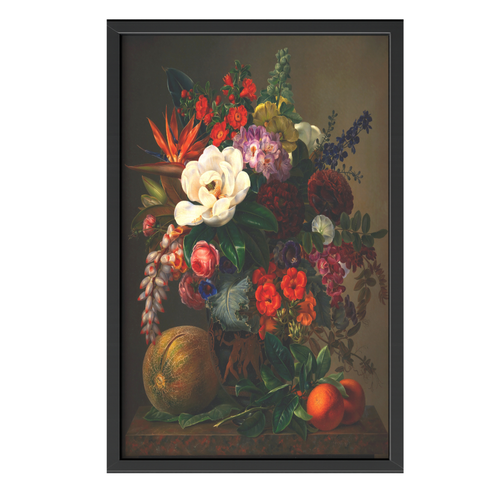 Recarga vertical Larga Switch in Art impressa Pintura "Naturaleza muerta con flores y frutas"