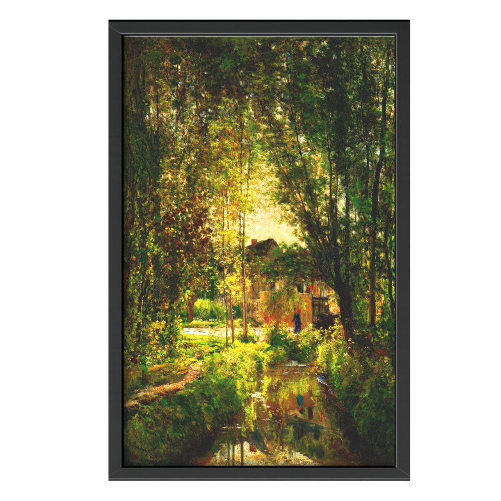 Recarga vertical Larga Switch in Art impressa Pintura "Paisaje con arroyo y cabaña"