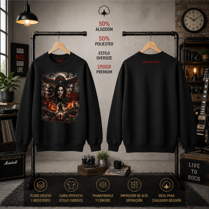 Sudadera BLACK OUT – The Crow | Oversize 290 g Premium