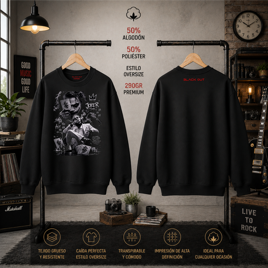 Sudadera BLACK OUT – Joker | Oversize 290 g Premium