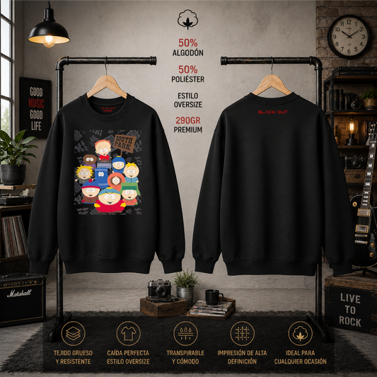 Sudadera BLACK OUT – South Park | Oversize 290 g Premium
