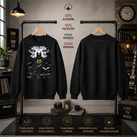Sudadera BLACK OUT – Batman Dark | Oversize 290 g Premium