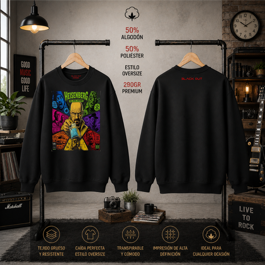 Sudadera BLACK OUT – Heisenberg | Oversize 290 g Premium